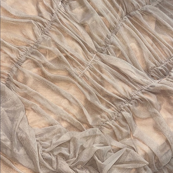 Nude Mesh Nude Tan Dress - Picture 4 of 5